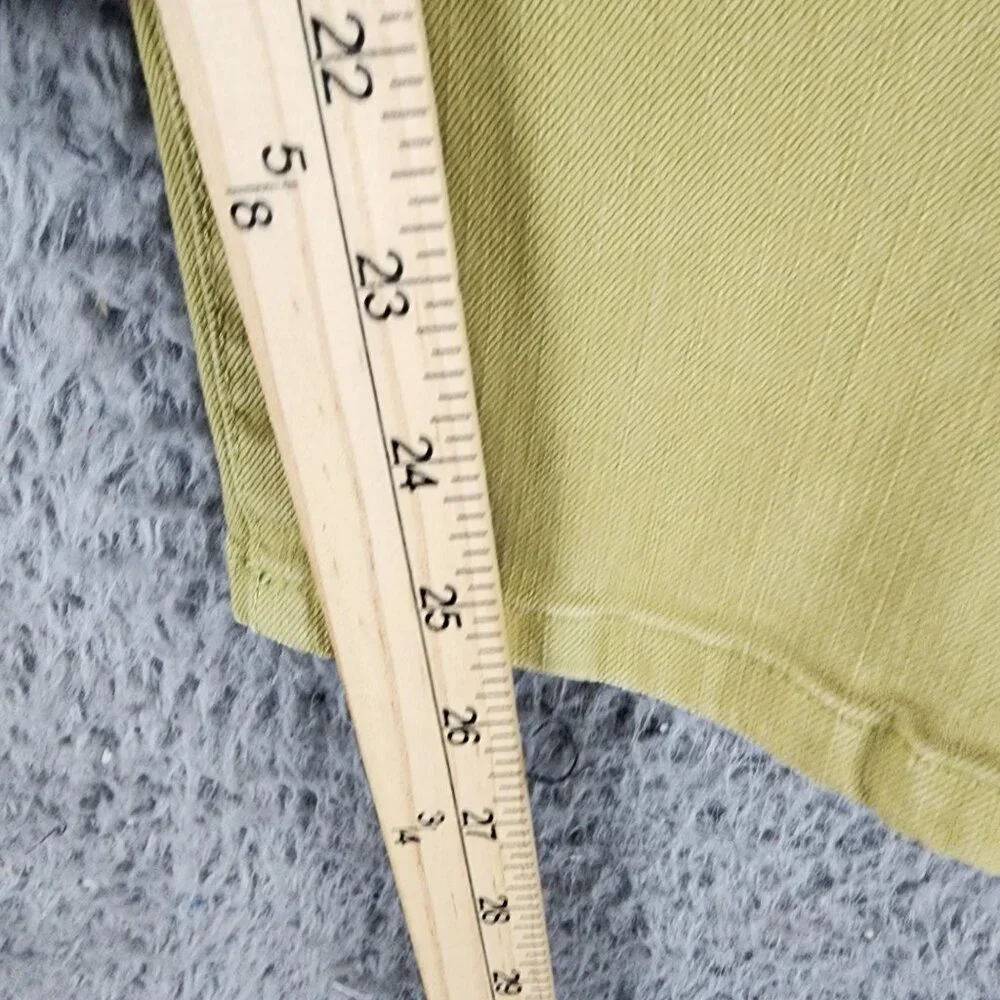 Soft Surroundings Jeans Womens Medium Petite Green Stretch Mid Straight *GUC* - Picture 5 of 11